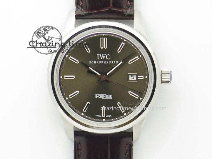 MIROTIME 0328 SmartChoice Mark XVIII IW327006 Titanium M+F 1:1 Best Edition Black Dial on Brown Leather Strap A 7145